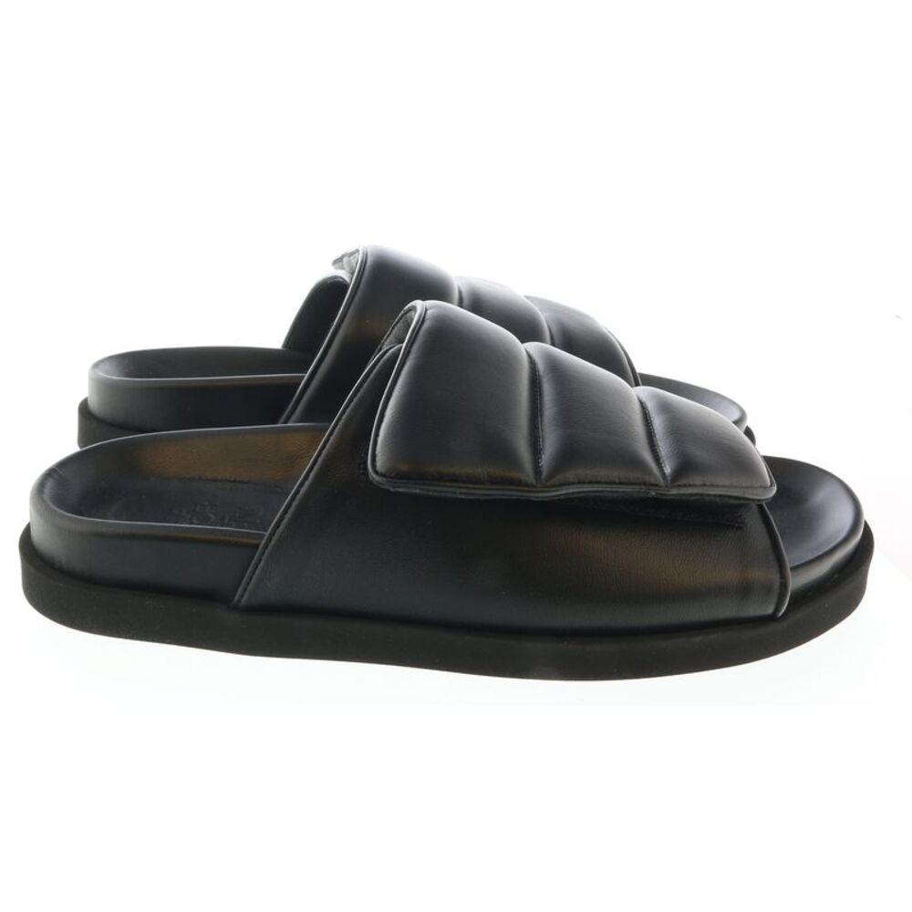Gia Borghini Black Padded Leather Slides - Picture 3 of 4
